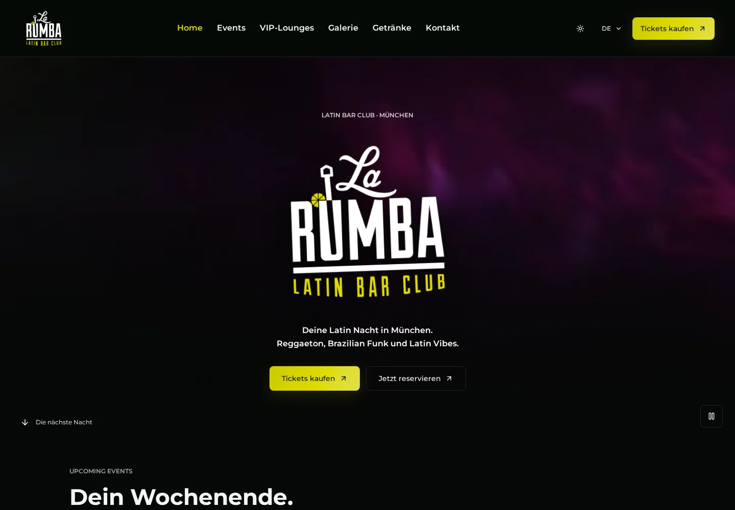 La Rumba Latin Club, echte Website-Vorschau